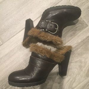 boc by Born Leather Faux Fur Lined Mules